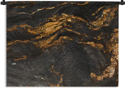 Produktbild von MuchoWow® Wandteppich Wandbehang Marmor - Limette - Schwarz - Gold - Marmoroptik - Luxus 150x112.50 cm Tapisserie Dekoration Wandtuch - Wanddecke - Wandteppiche