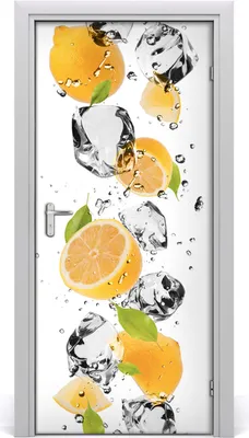 Produktbild von Tulup Türaufkleber 95x205 cm Dekorative Aufkleber Selbstklebend Wasserdichte Tapete Abnehmbar Schlafzimmer Wohnzimmer Wohnkultur - Zitrone und Wasser