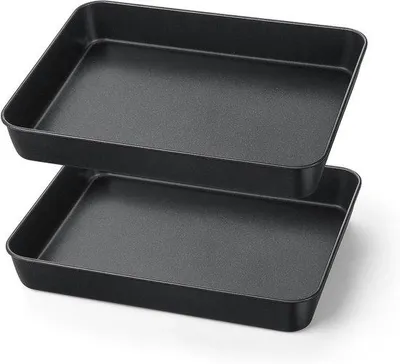 Obrázok produktu pre Sada plechov s nepriľnavou povrchovou úpravou – ochrana proti znečisteniu – vhodné do rúry – rozmery: 26,5 x 20,8 x 5 cm