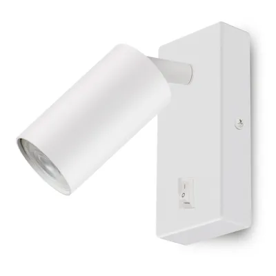 Image de Maclean lampe murale / applique, spot, rond, GU10, avec interrupteur 55x100mm, blanc, MCE369 W