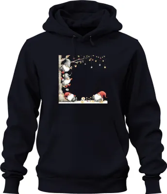 Produktbild von Weihnachtswichtel Lichterkette Kugeln rot Hut niedlich Geschenk Uni Hoodie Kapuzenpullover, Navy, M