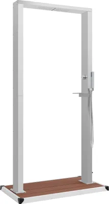 Immagine prodotto di vidaXL Doccia da giardino con piatto base in acciaio inox WPC