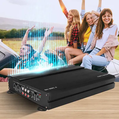 Zdjęcie produktu dla Sunbuck 9900W Wzmacniacz HiFi 4-kanałowy Wzmacniacz mocy subwoofera Wzmacniacz samochodowy klasy A/B dla 4 głośników samochodowych Wzmacniacz samochodowy Super Bass