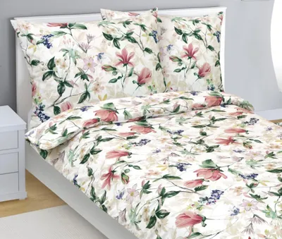 Image de Parure de lit en coton - Rose, vert - 140 x 200, 70 x 90