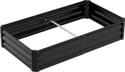 Zdjęcie produktu dla Podwyższona grządka ogrodowa Jayseuw, czarna, 160 x 90 x 30 cm, stal ocynkowana – grządki