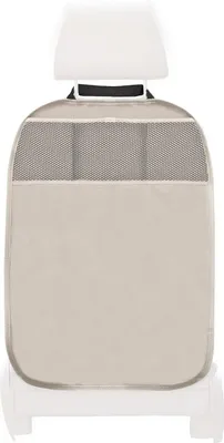 Immagine prodotto di 1 pezzo di protezione per lo schienale in beige protezione per lo schienale protezione per il sedile posteriore protezione per il sedile in Pelle finta con 3 tasche
