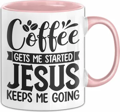 Produktbild von Jesus Tasse Geschenk Glaube Christlich Geschenkidee Gläubigen Geburtstag Weihnachten Kaffee-Becher (Rosa)