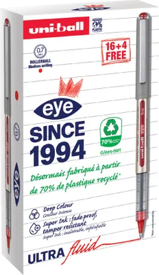 Produktbild von uni-ball Tintenroller eye fine UB-157 VALUE PACK rot 20 Stifte