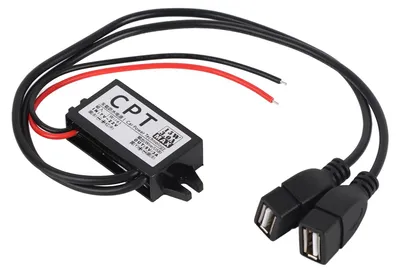 Obrázok produktu pre Prevodník DC 12 V na 5 V, 3 A, dvojitý USB regulátor napätia do auta, znížovací