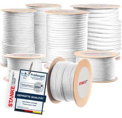 Produktbild von Seilwerk STANKE Polypropylenseil 16mm 200m Weiß - Wäscheleine für Balkon, Camping, Garten - Zeltschnur, Schwimmseil für Angeln, Wassersportarten