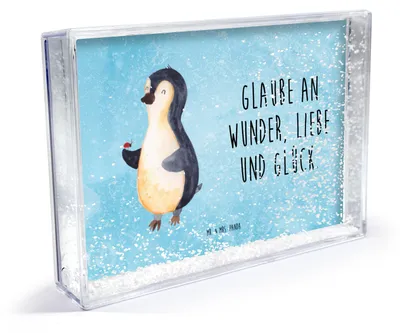 Produktbild von Mr. & Mrs. Panda 3D-Bilderrahmen Pinguin Marienkäfer - Eisblau - Geschenk, Plexiglasrahmen, Fotorahmen, Acryl-Fotorahmen, dekoartikel, Lebensfreude, Glück, Pinguine