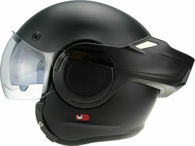 Produktbild von SR-699 Klapphelm – Mattschwarzer Helm – Integralhelm/Jet-Helm mit um 180° umkehrbarem/drehbarem Kinnteil – Klapphelm mit integrierter Sonnenblende – S