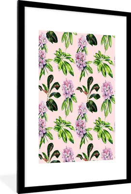 Produktbild von MuchoWow® MuchoWow® Gerahmtes Poster Blumen - Hortensie - Collage 60x90 cm - Poster mit zchwarzem Bilderrahmen - Dekoration - Wandposter Wohnzimmer - Hochwertig