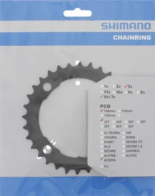 Obrázek produktu pro SHIMANO Řetězový kroužek - CHAINRING M361 32 - černý