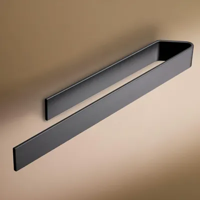 Productafbeelding van Designfabrik Hamburg: Handdoekhouder | 40 cm, zwart | Zonder boren – Mat zwart, afmeting 40 cm