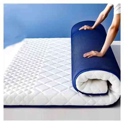 Produktbild von Einzel-Doppelmatratze, Japanische Futonmatratze, Faltbar, Geeignet für Zuhause, Camping, Sofa, Schlafsaal, Wohnmobil (Weiß, 9 cm, 150 x 200 cm QUEEN)