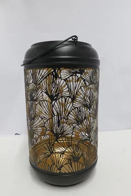 Produktbild von Gilde Windlicht, "Ginkgo", Metall, schwarz, VE 1, H. 36 cm, D. 20 cm Höhe: 36.00 cm Durchmesser: 20.00 cm 55047