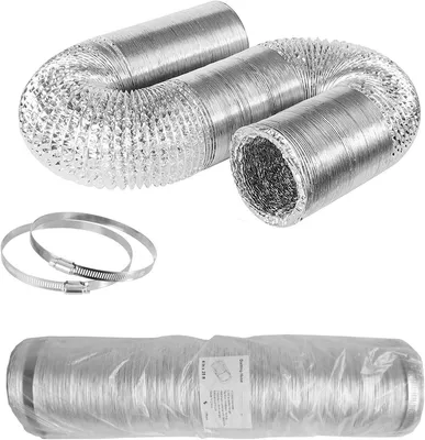 Produktbild von PromoHome® Robuster Ø 102 mm Flexibler Entlüfter 8,0 m Aluminium-Abzugsschlauch für HVAC-Lüftung mit 2 Edelstahlklemmen