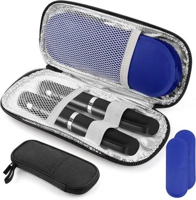 Produktbild von Famanu Insulin-Kühltasche mit 2 Kühlpacks - Schwarz