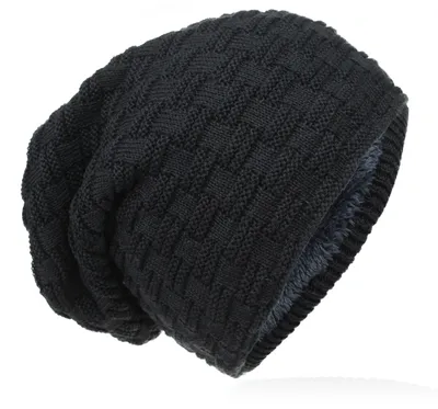 Produktbild von Strick Beanie Flecht Muster Dunkelblau