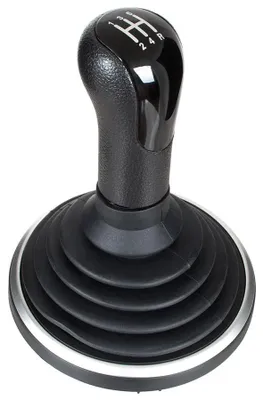 Immagine prodotto di Ford Fiesta V Mk6 02-07 Pomello del cambio nero + manicotto del cambio nero + argento, 5 marce