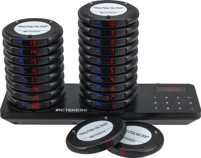 Produktbild von Retekess TD163 Restaurant Pager System, Pager Rufsystem, 400M, 31 Anrufmodi, 20H Standby, Gästerufsystem für Hotel, Bars, Clubs(20 Pager)