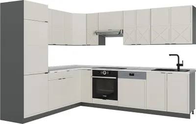 Produktbild von Eckküche Vicco Fame-Line GrauBeige/Anthrazit 287 x 60 cm , AP Marmor, Model 50452