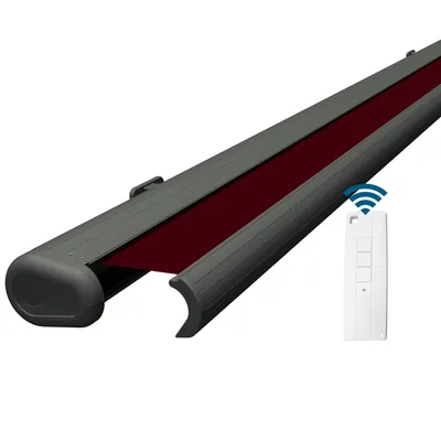Produktbild von Eclipse Premium elektrische Vollkassettenmarkise Grau 4,5x3 m Tuch: Beere