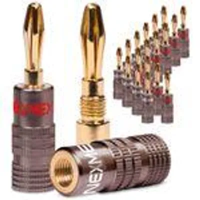 Produktbild von Bananenstecker 4mm schraubbar vergoldet 20x Stecker NEXMEX für Lautsprecherkabel