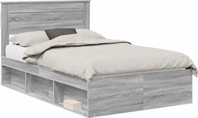 Immagine prodotto di vidaXL Struttura letto Grigio Sonoma 135 x 190 cm Legno di pino massiccio