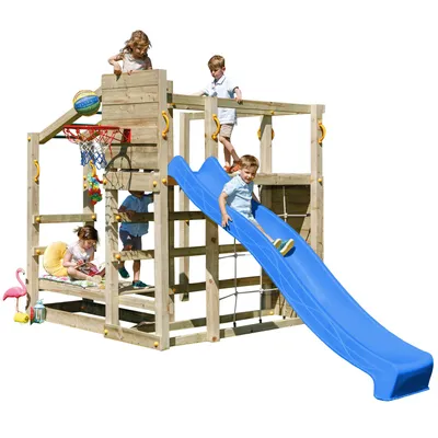 Produktbild von Spielturmking Spielturm CROSSFIT mit Rutsche - Blau DH754