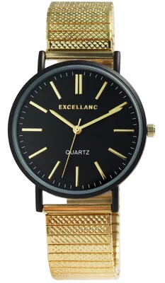 Produktbild von Excellanc Damenuhr Edelstahl Zugband Quarz Analog goldfarbig