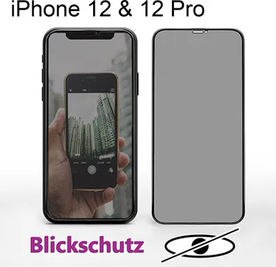 Produktbild von 2x iPhone 12 Pro 3D Anti Spy Privacy Blickschutz Panzer Schutz Glas 9H