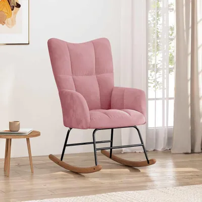 Produktbild von vidaXL Schaukelstuhl Samt Rosa