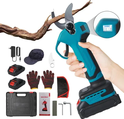 Produktbild von Kabellose Astschere 650W - Elektrische Gartenschere - Bürstenloser Motor - 18V Akku - 40 mm Schnittstärke - Set mit 2 Akkus B