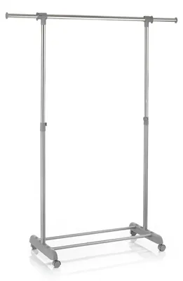 Produktbild von Rollgarderobe SALA Garderobenwagen Kleiderständer Garderobenständer Kleiderwagen grau höhenverstellbar und ausziehbar