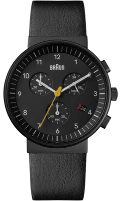 Produktbild von Braun BN0035BBKBKG Chronograph Uhr Herrenuhr Lederarmband Chrono Datum schwarz