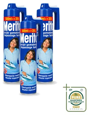 Zdjęcie produktu dla 3 sztuki sprayu do prasowania Merito - 500 ml - zestaw ekonomiczny