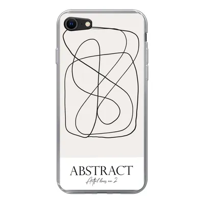 Produktbild von MuchoWow® Handyhülle Schutzhülle Hülle für iPhone SE 2020 Kunst - Linienkunst - Abstrakt Silikon Softcase Handy Hülle - Kartenbesitzer