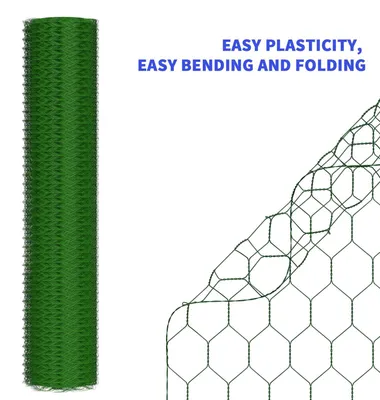 Zdjęcie produktu dla Ogrodzenie ogrodowe z siatki sześciokątnej – siatka królicza – rolka 25 m x 100 cm – rozmiar oczek 25 mm – grubość drutu 0,7 mm – powlekana PVC i ocynkowana ogniowo