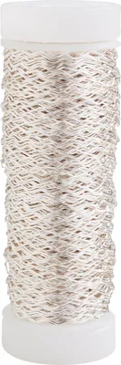 Produktbild von Bouilloneffektdraht, 0,33mm, ca. 35m, 25g Spule Silberfarben