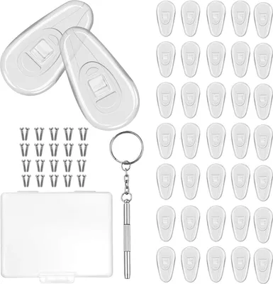 Produktbild von 20 Paare Brillen Nasenpads Silikon Rutschfeste Brillenpads Transparent für Brillen Sonnenbrillen Rutsch Stopper Gläser Nasenpad Brille Zubehör…