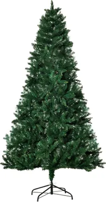 Image de Sapin de Noël artificiel - 2 m - Difficilement inflammable - Aiguilles en PVC - Vert