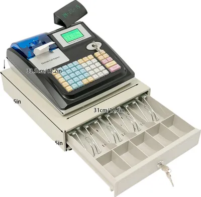 Produktbild von Elektronische Registrierkasse, 48 Tasten, Dual-Display, Weiß