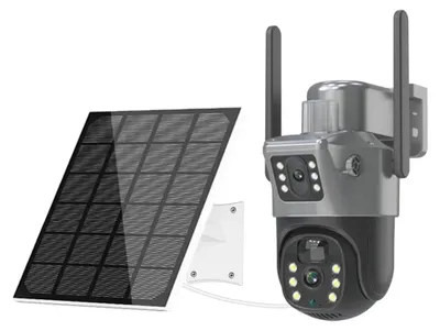 Image de Caméra extérieure 4K 8MP WiFi PTZ solaire avec double objectif et 128 Go de stockage