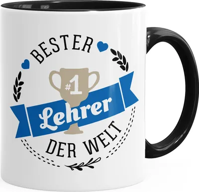 Produktbild von Kaffee-Tasse bester Lehrer der Welt Geschenk für Lehrer MoonWorks® schwarz unisize