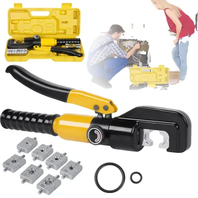 Produktbild von Hydraulische Crimpzange, hochfester Stahl, Überlastschutz, Gelb(e)