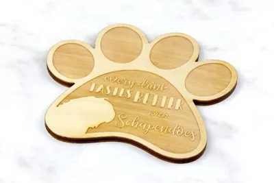 Produktbild von Schapendoes, Niederländischer Schapendoes - Tasse Untersetzer, graviert Untersetzer mit Hund, Geschenk für Hundeliebhaber von Art-Dog Marke