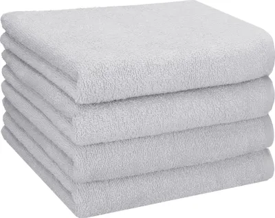 Produktbild von Betz BERLIN 4er Pack Handtücher Set Handtuch Größe 50x100 cm 100% Baumwolle Farbe - silber grau - BERLIN