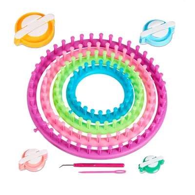 Strickring-Set, 4 Größen, Ø 14–28 cm, für Mützen & Schals